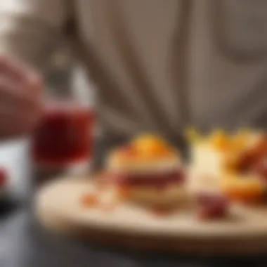 Artisan Pairing with Bacon Jelly Bacon jelly paired with artisan cheeses and fruits