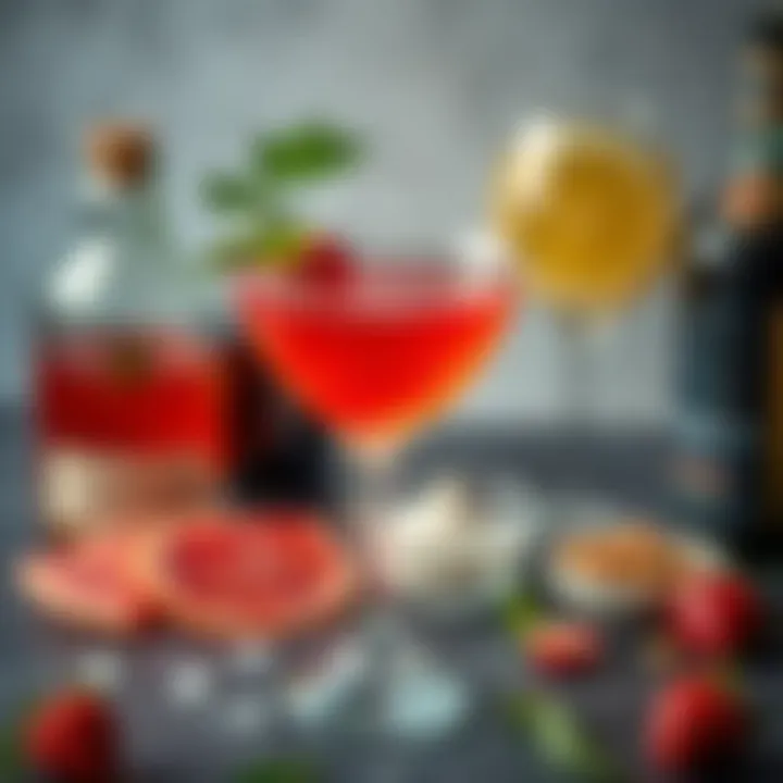 Ingredients of Distinction: Building Blocks of the Rose Martini An array of ingredients for crafting a rose martini