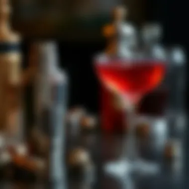 Timeless Tools: Crafting the Rose Martini A vintage cocktail shaker alongside a glass of rose martini