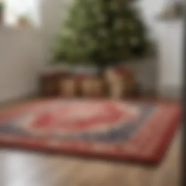 Easy Maintenance with Washable Designs Ruggable Christmas rug being washed for maintenance