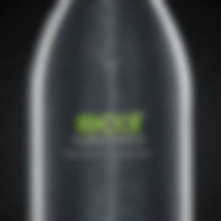 Close-up of eco-friendly materials in water bottle design