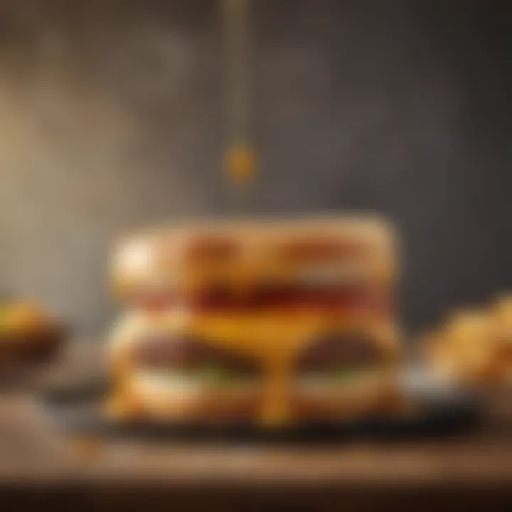 A close-up of the Sonics Grilled Cheese Burger indicating its melting cheese and perfectly seared patty.