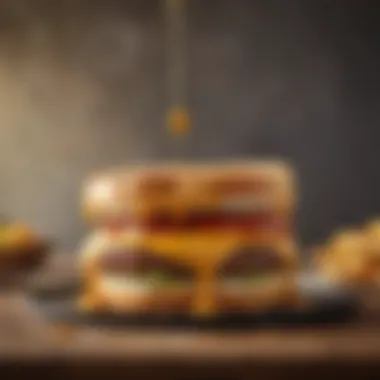 Melted Perfection: A Close-Up Look A close-up of the Sonics Grilled Cheese Burger indicating its melting cheese and perfectly seared patty.