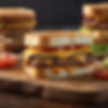 Fresh Ingredients: The Foundation of Flavor An array of fresh ingredients used in the Sonics Grilled Cheese Burger, highlighting quality and freshness.