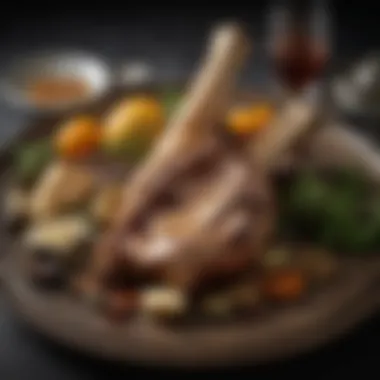 The Roasted Shank Bone: A Reminder of Sacrifice Roasted shank bone as part of the Seder table setting