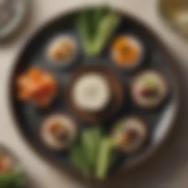 The Symbolism of the Seder Plate Seder plate with symbolic foods and garnishes