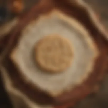 Traditional matzah on a decorative cloth