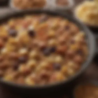 A close-up of charoset, a sweet mixture served during the seder.