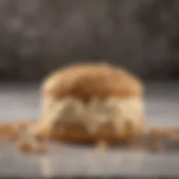 Decadent vanilla cookie ice cream sandwich with rich textures