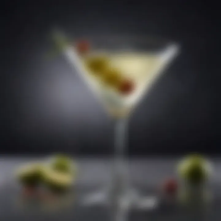 A classic vodka martini served in a chilled glass with an olive garnish