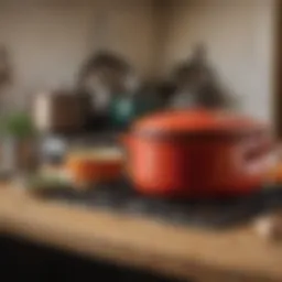 A stylish Dutch oven showcasing its elegant design and vibrant color