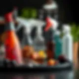 A variety of kitchen spray bottles showcasing different designs and materials