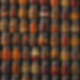 An array of colorful mason jars filled with various ingredients