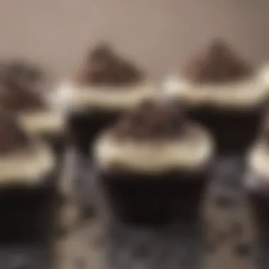 An elegant presentation of cupcakes topped with Oreo crumb sprinkles