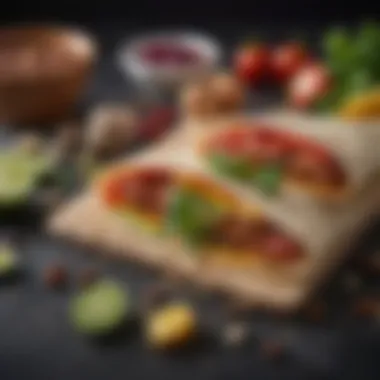 Fresh Ingredients for Snack Wraps A colorful array of fresh ingredients for snack wraps