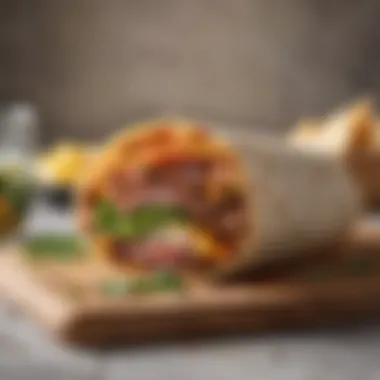 Gourmet Snack Wrap Presentation An artistic presentation of gourmet snack wraps