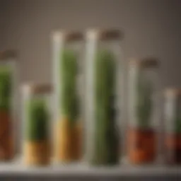 Elegant tall jar with lid showcasing herbs