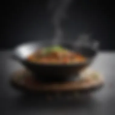 A beautifully seasoned wok showcasing its glossy surface and intricate craftsmanship.