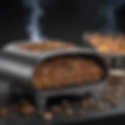 A close-up view of a pellet smoker showcasing its innovative design