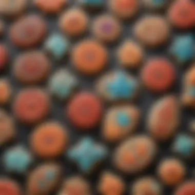 A vibrant array of decorated cookies shaped using various clay molds