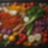 A vibrant array of assorted vegetables ready for grilling