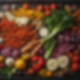 A vibrant array of assorted vegetables ready for grilling