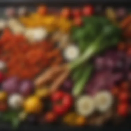 A vibrant array of assorted vegetables ready for grilling