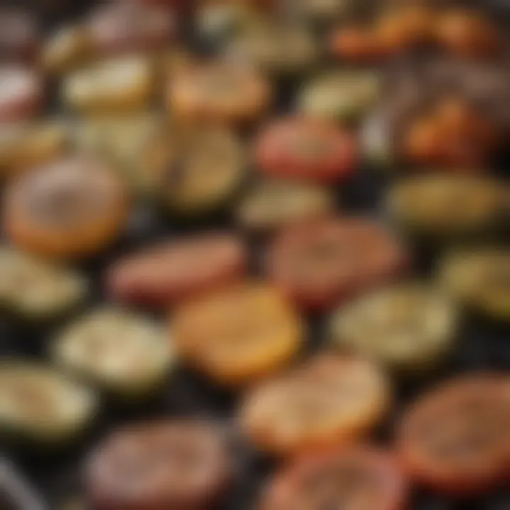 Close-up of seasoned grilled vegetables on a barbecue grill
