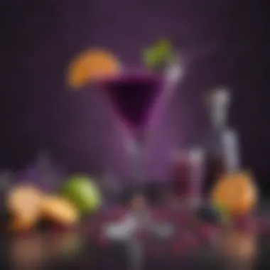 Colorful Ingredients for Purple Cocktails A vibrant array of purple cocktail ingredients
