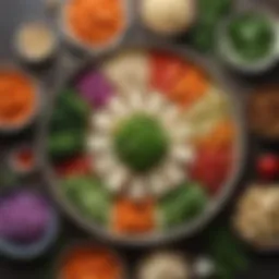 Vibrant assortment of fresh vegetables and tofu used in vegetarian Chinese dishes