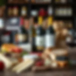 Exquisite gourmet gift basket featuring artisanal cheeses and fine wines