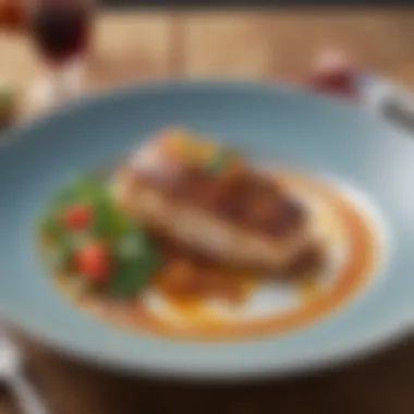 Culinary Artistry: Gourmet Dish Presentation Delicious gourmet dish beautifully plated