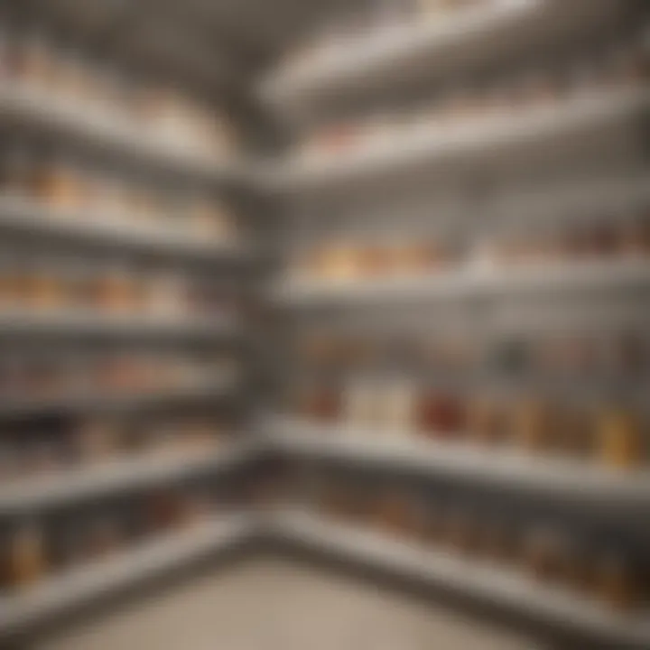 A neatly organized pantry featuring vacuum seal containers