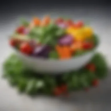 Fresh Greens and Colorful Vegetables Fresh greens and colorful vegetables in a bowl