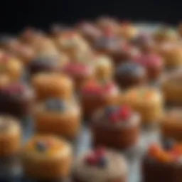 A vibrant assortment of wholefood market cakes showcasing natural ingredients