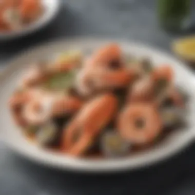 An elegant plate of seafood highlighting its low-carb benefits