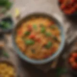 A colorful plate of pasta with fresh vegetables and herbs