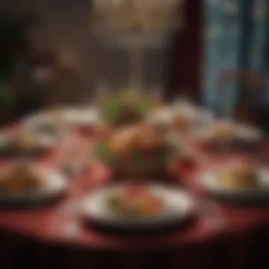 A Festive Dining Experience with China A beautifully set dining table showcasing a festive china arrangement