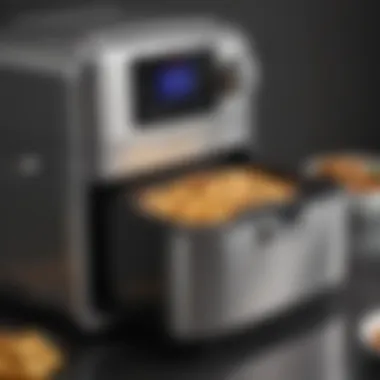 Close-up view of Cuisinart air fryer features and controls