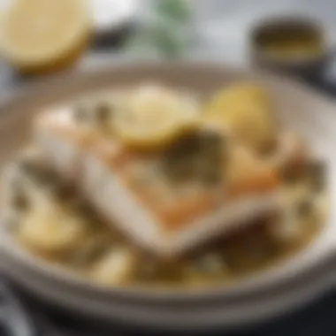 Baked Cod with Lemon and Capers An elegant dish of baked cod with lemon and capers