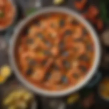 Colorful Seafood Paella A colorful seafood paella showcasing a variety of fish and shellfish