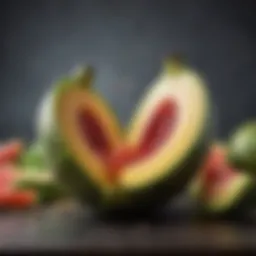 A vibrant display of reflux-friendly fruits including bananas and melons