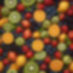 A vibrant assortment of low glycemic fruits.