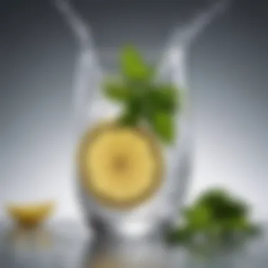 A glass of water infused with lemon and mint