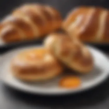 Plate of refined carbohydrates like white bread and pastries