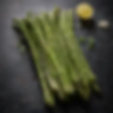 Defrosted asparagus ready for use in a dish