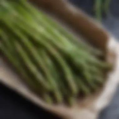 Vacuum-sealed bags of asparagus