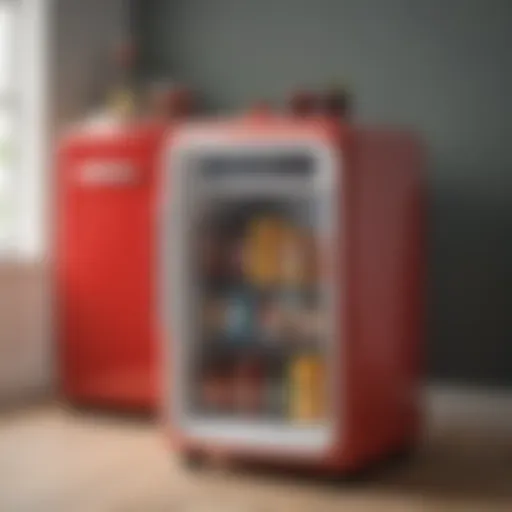 Stylish retro design of the Frigidaire mini fridge