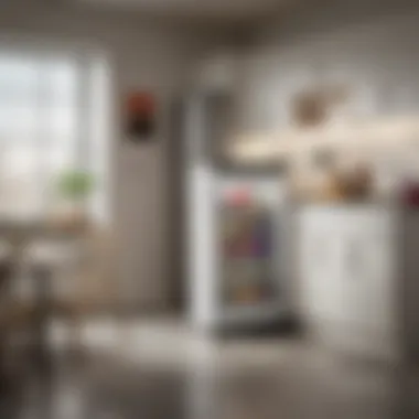 Frigidaire mini fridge in a modern kitchen setting