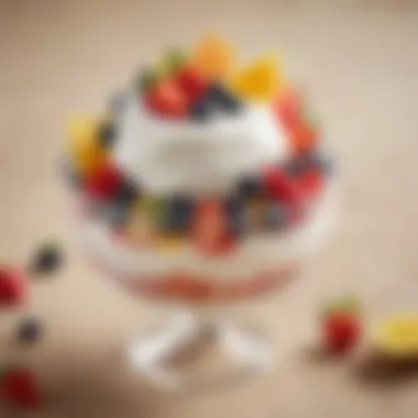 A Refreshing Yogurt and Fruit Creation Fresh fruits and yogurt artfully arranged as a dessert